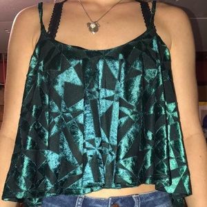 black and green velvet summer shirt